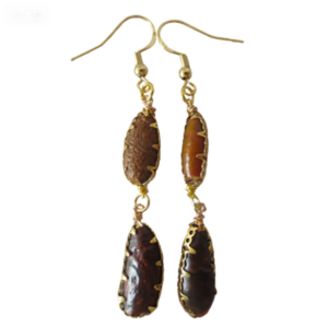 gobi agate raw stone earrings – authentic desert gem jewelry(e86)