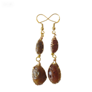 gobi agate raw stone earrings – authentic desert gem jewelry (e101)