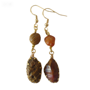 gobi agate raw stone earrings – authentic desert gem jewelry (e112)