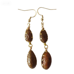 gobi agate raw stone earrings – authentic desert gem jewelry (e122)