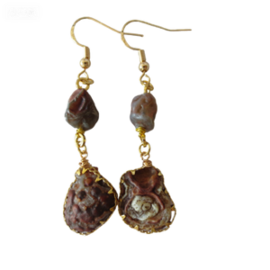 gobi agate raw stone earrings – authentic desert gem jewelry (e147)