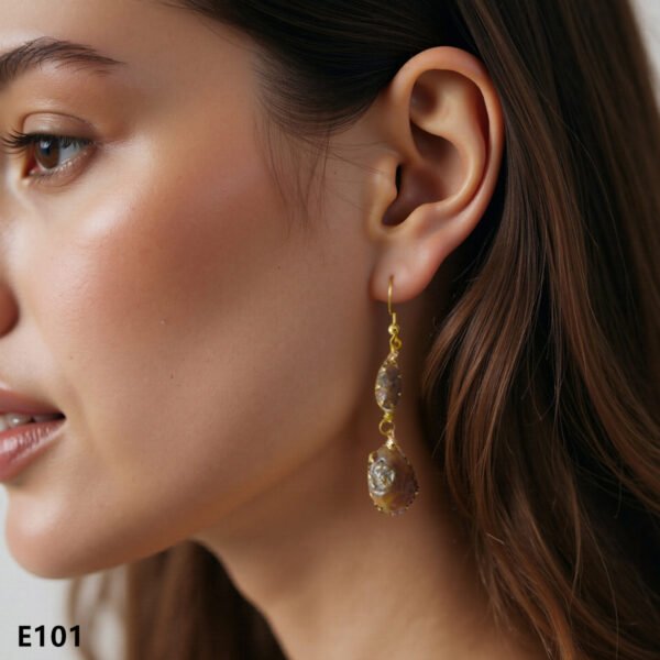 gobi agate raw stone earrings – authentic desert gem jewelry (e101)