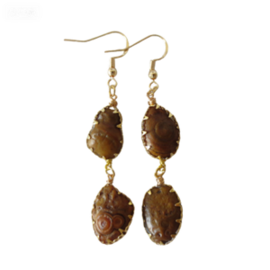 gobi agate raw stone earrings – authentic desert gem jewelry (e131)