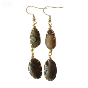 gobi agate raw stone earrings – authentic desert gem jewelry (e133)