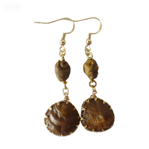 gobi agate raw stone earrings – authentic desert gem jewelry (e121)