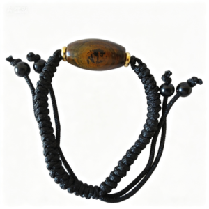 gobi agate raw stone dzi bead bracelet – authentic desert gem jewelry (b317)