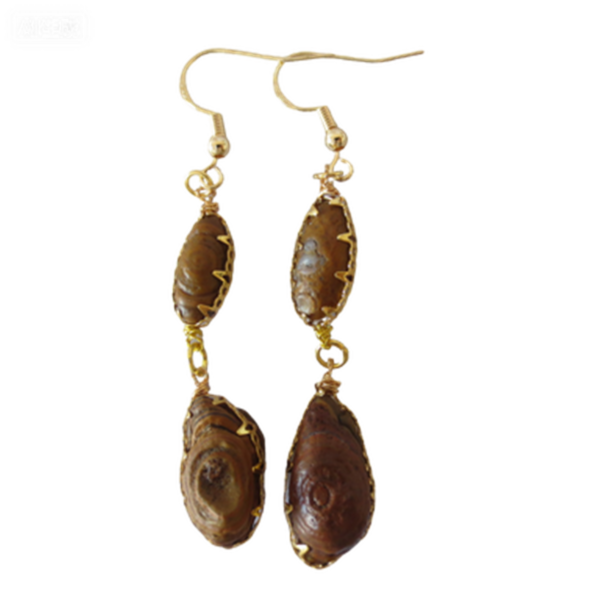 gobi agate raw stone earrings – authentic desert gem jewelry (e149)