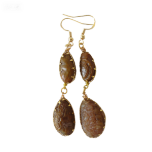 gobi agate raw stone earrings – authentic desert gem jewelry (e158)