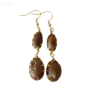 gobi agate raw stone earrings – authentic desert gem jewelry (e159)