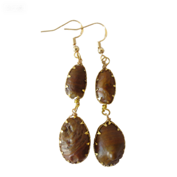 gobi agate raw stone earrings – authentic desert gem jewelry (e159)