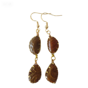 gobi agate raw stone earrings – authentic desert gem jewelry (e109)
