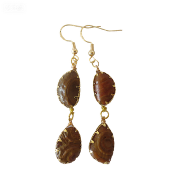 gobi agate raw stone earrings – authentic desert gem jewelry (e109)