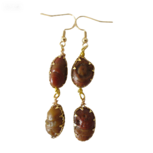 gobi agate raw stone earrings – authentic desert gem jewelry (e146)