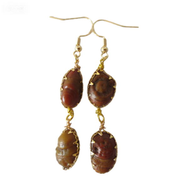 gobi agate raw stone earrings – authentic desert gem jewelry (e146)
