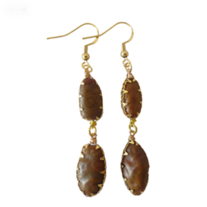 gobi agate raw stone earrings – authentic desert gem jewelry (e103)