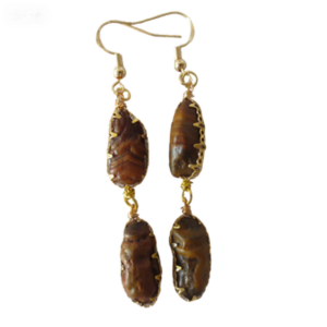 gobi agate raw stone earrings – authentic desert gem jewelry (e135)