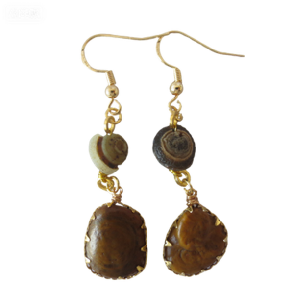 gobi agate raw stone earrings – authentic desert gem jewelry (e114)