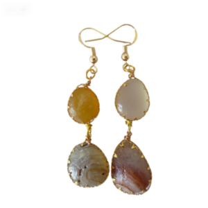 gobi agate raw stone earrings – authentic desert gem jewelry (e155)