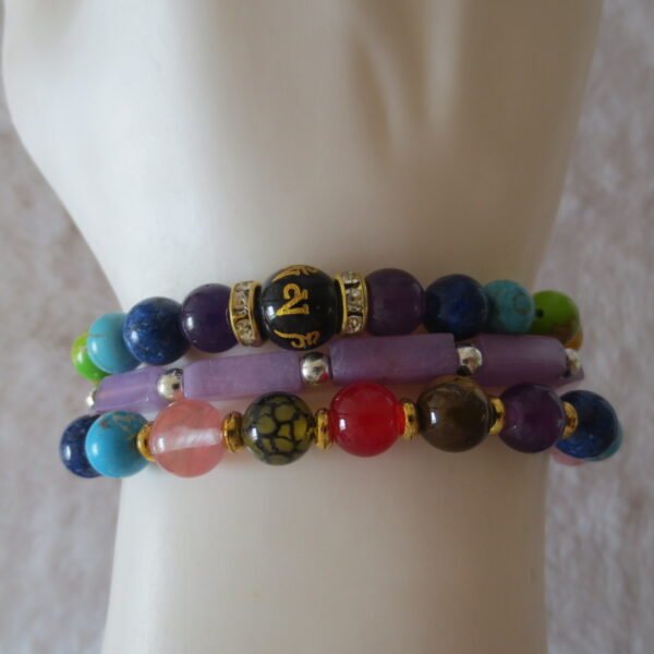 gobi agate raw stone bracelet – authentic desert gem jewelry (b295)