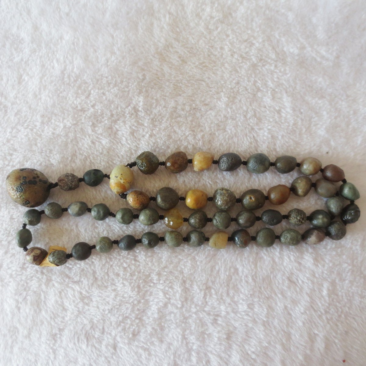 gobi agate raw stone necklace – authentic desert gem jewelry (n648)