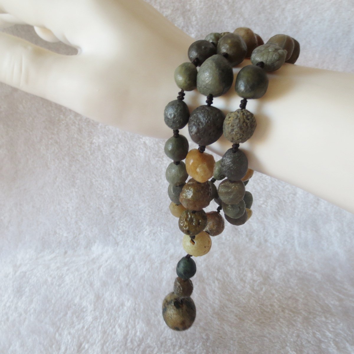 gobi agate raw stone necklace – authentic desert gem jewelry (n648)