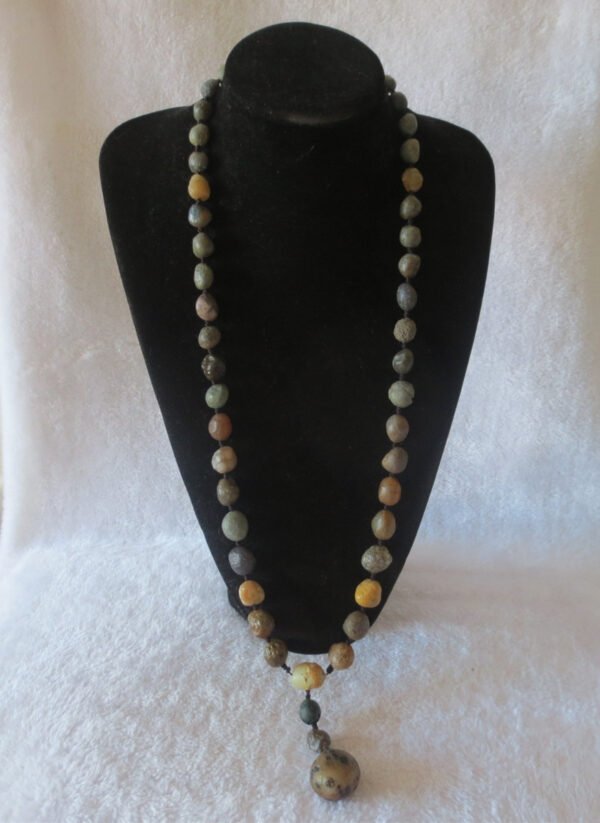 gobi agate raw stone necklace – authentic desert gem jewelry (n648)