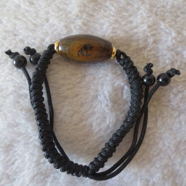 gobi agate raw stone dzi bead bracelet – authentic desert gem jewelry (b317)