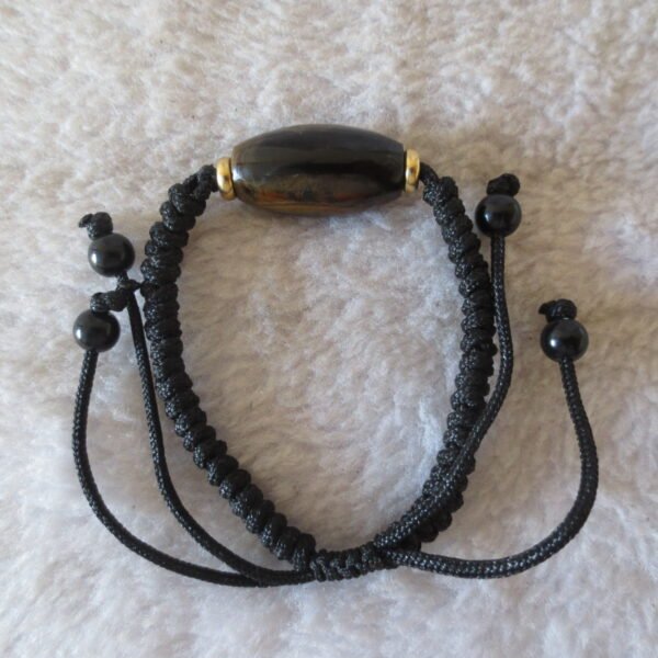 gobi agate raw stone dzi bead bracelet – authentic desert gem jewelry (b317)