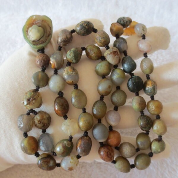 gobi agate raw stone necklace – authentic desert gem jewelry (n645)