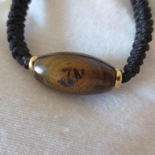 gobi agate raw stone dzi bead bracelet – authentic desert gem jewelry (b317)