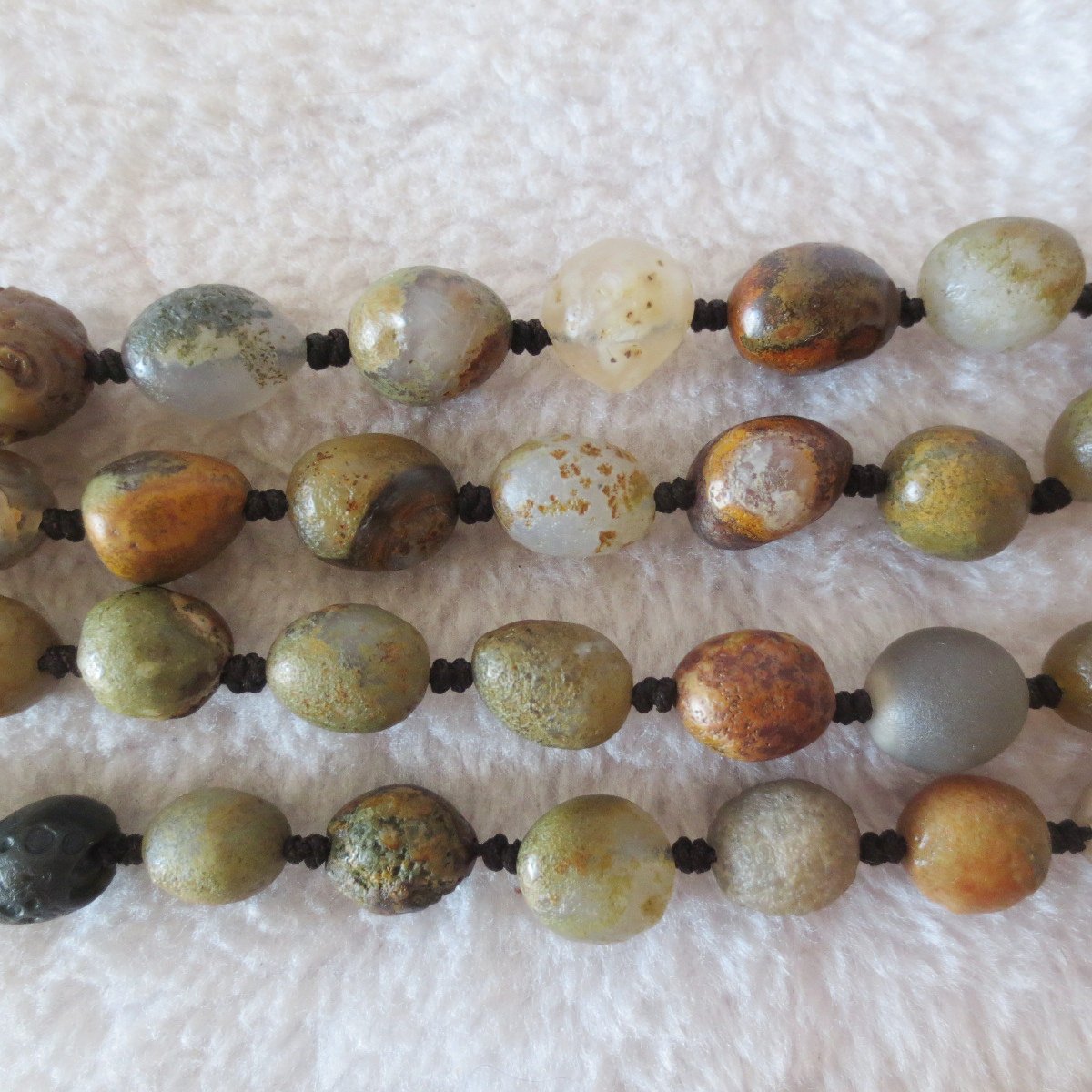 gobi agate raw stone necklace – authentic desert gem jewelry (n645)