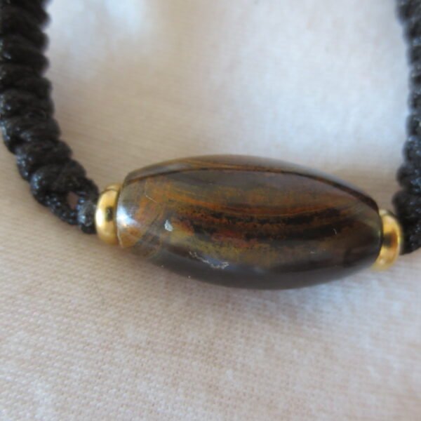 gobi agate raw stone dzi bead bracelet – authentic desert gem jewelry (b317)