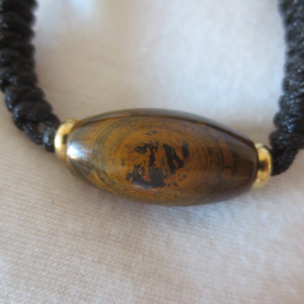 gobi agate raw stone dzi bead bracelet – authentic desert gem jewelry (b317)
