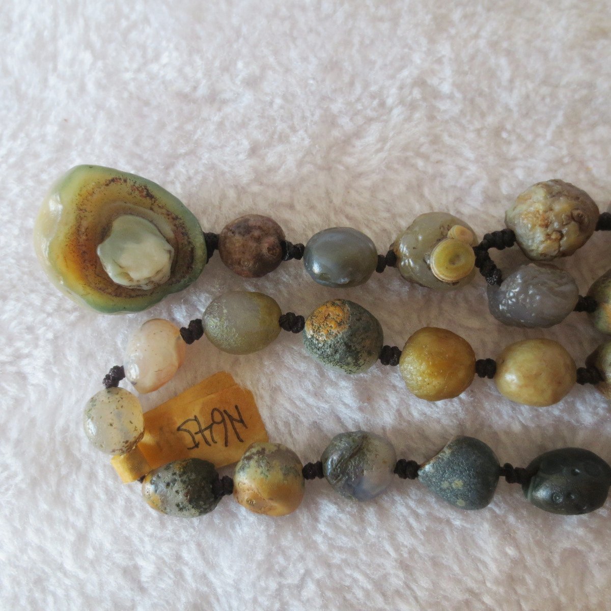 gobi agate raw stone necklace – authentic desert gem jewelry (n645)