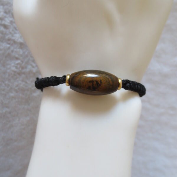 gobi agate raw stone dzi bead bracelet – authentic desert gem jewelry (b317)