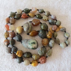 gobi agate raw stone necklace – authentic desert gem jewelry (n650)