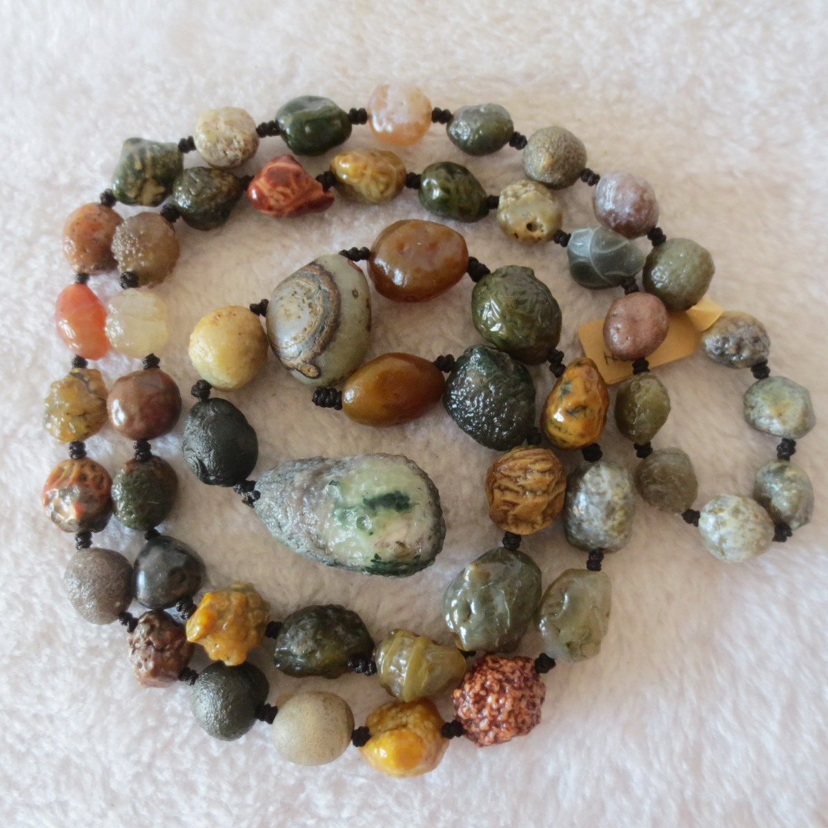 gobi agate raw stone necklace – authentic desert gem jewelry (n650)