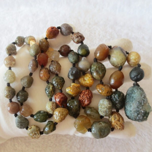 gobi agate raw stone necklace – authentic desert gem jewelry (n650)