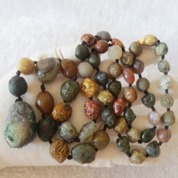 gobi agate raw stone necklace – authentic desert gem jewelry (n650)
