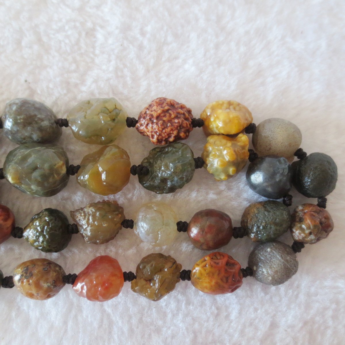 gobi agate raw stone necklace – authentic desert gem jewelry (n650)