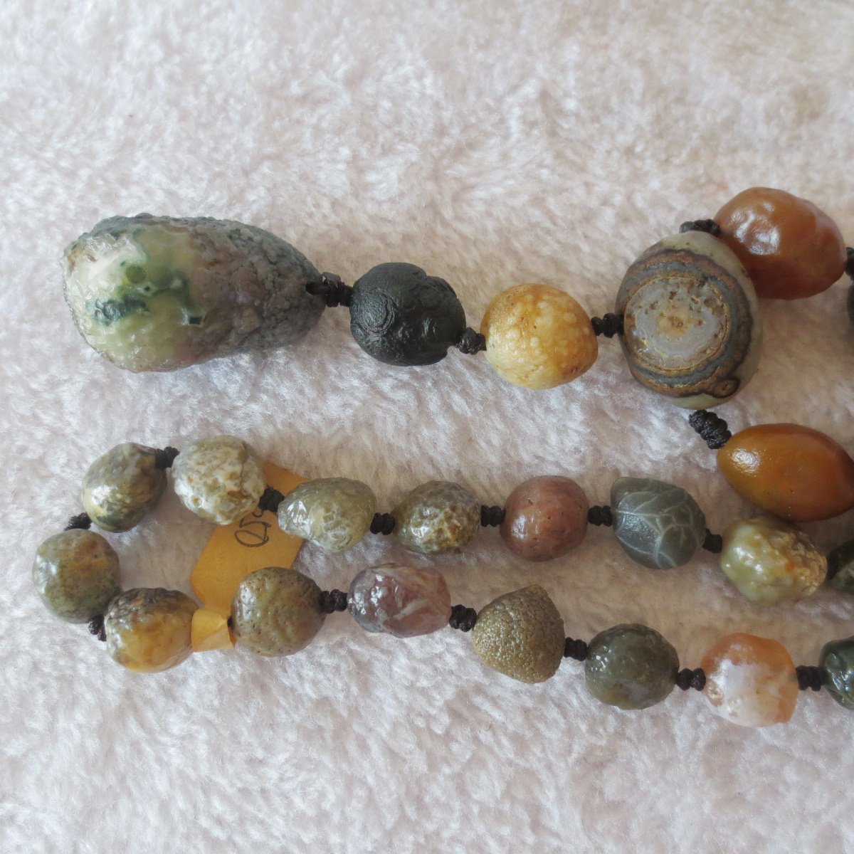gobi agate raw stone necklace – authentic desert gem jewelry (n650)