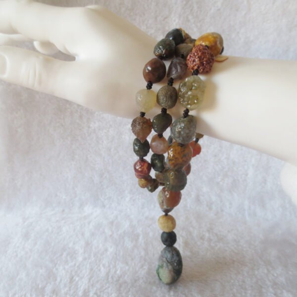 gobi agate raw stone necklace – authentic desert gem jewelry (n650)