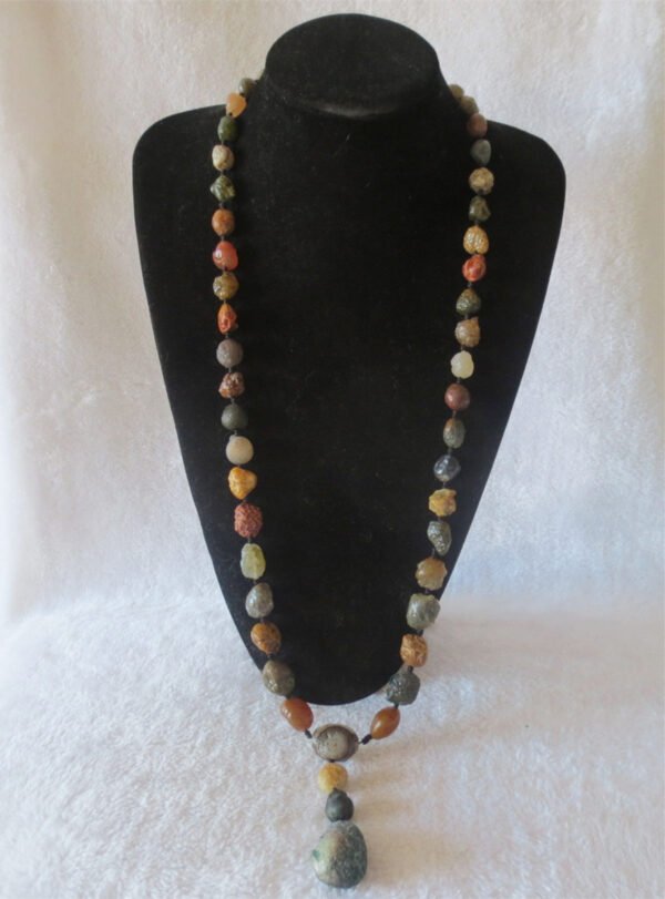 gobi agate raw stone necklace – authentic desert gem jewelry (n650)