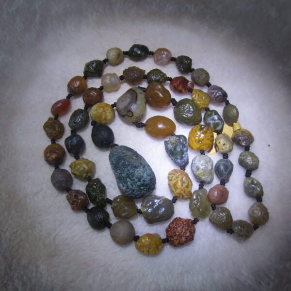 gobi agate raw stone necklace – authentic desert gem jewelry (n650)