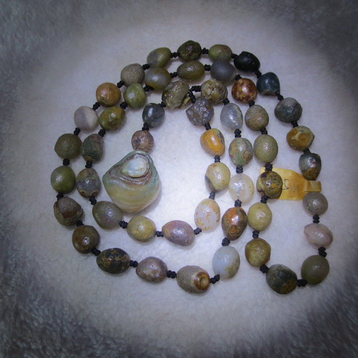 gobi agate raw stone necklace – authentic desert gem jewelry (n645)