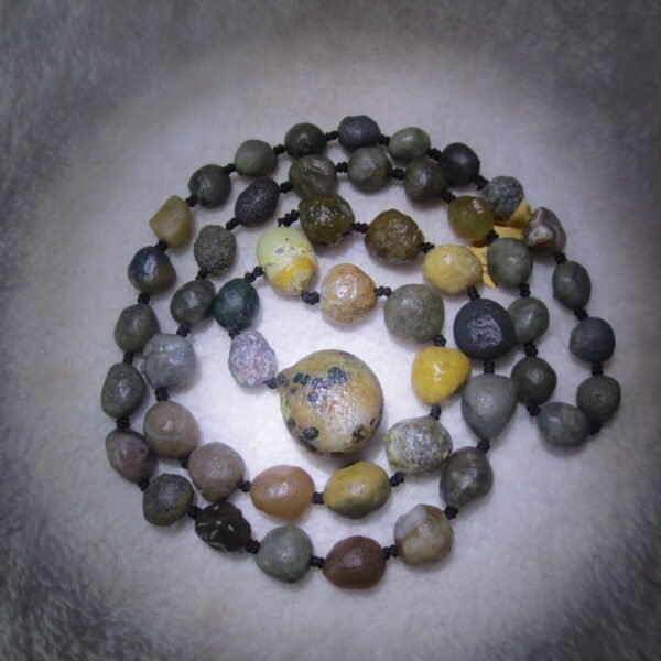 gobi agate raw stone necklace – authentic desert gem jewelry (n648)