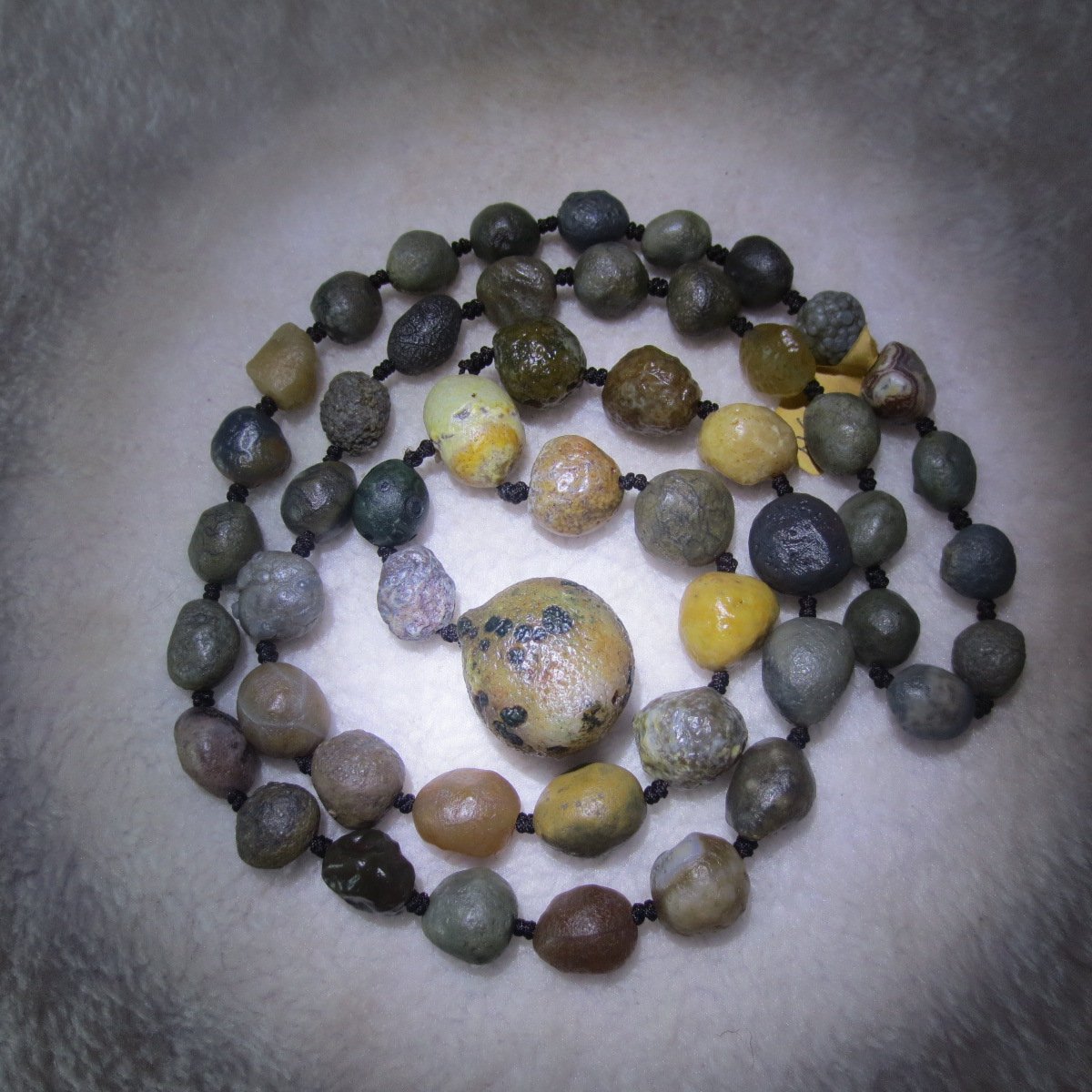 gobi agate raw stone necklace – authentic desert gem jewelry (n648)