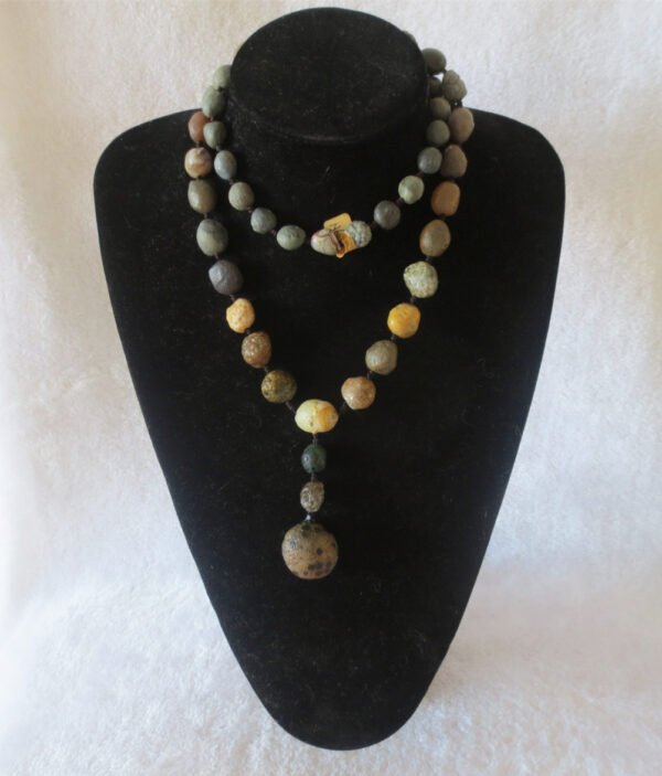 gobi agate raw stone necklace – authentic desert gem jewelry (n648)