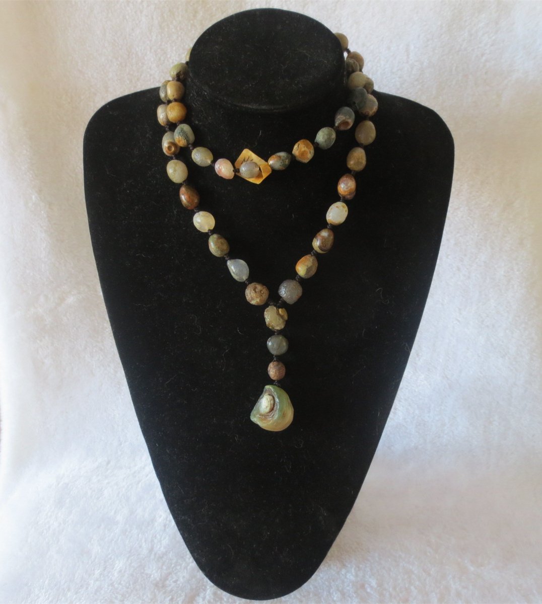 gobi agate raw stone necklace – authentic desert gem jewelry (n645)