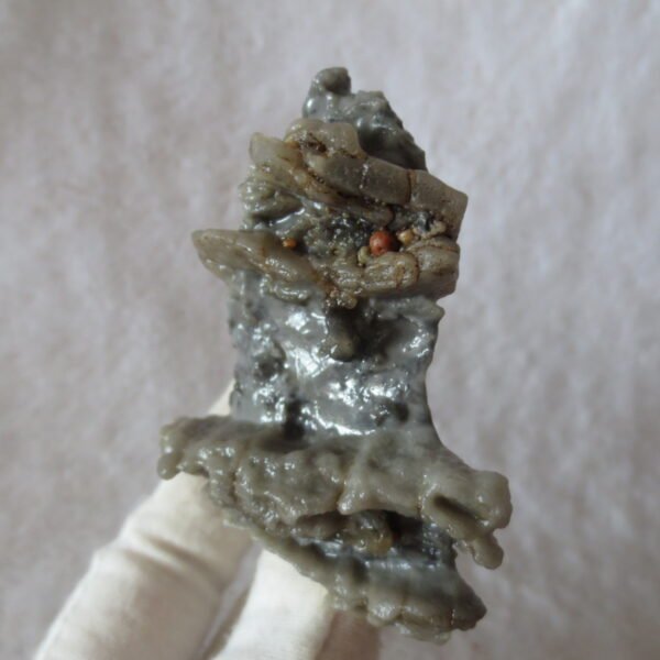 mountain shaped gobi wind carved layered agate natural rough stone specimen (v01)